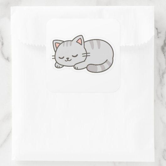 Sleepy Cat PNG Sticker – Cute Transparent Cat (Tasche)