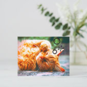 Sleepy Cat Postkarte (Stehend Vorderseite)