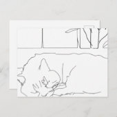 Sleepy Cat Postkarte (Vorne/Hinten)