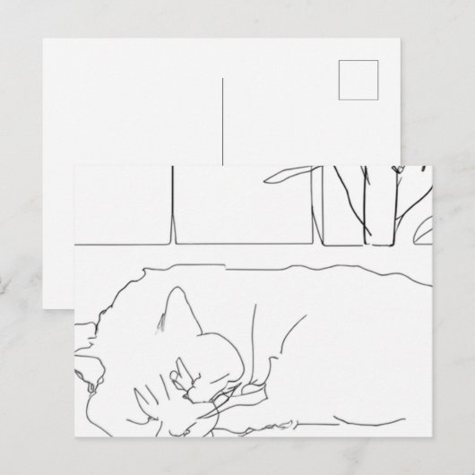 Sleepy Cat Postkarte (Vorne/Hinten)