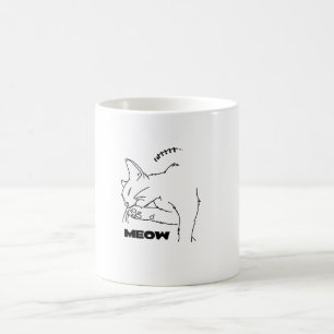 Sleepy Cat Simple Modern HandGezeichnet Design Tas Kaffeetasse