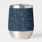 Sleepy Cat Thermal Wine Tumbler – Napping Cat (Vorderseite)