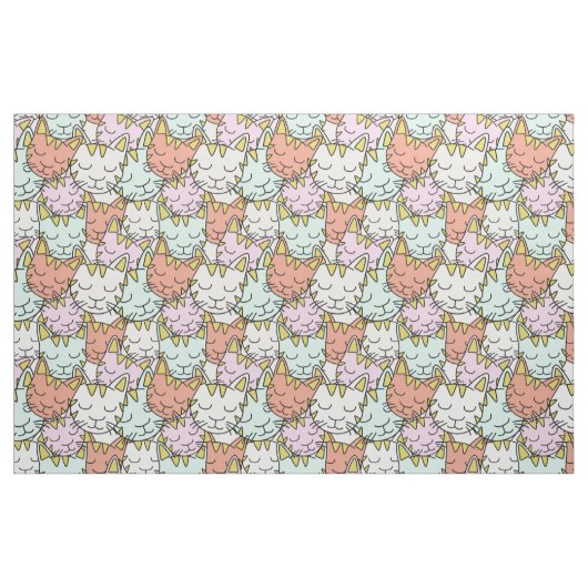 Sleepy Cats Muster Stoff (Fat Quarter (45,7 x 55,9 cm))