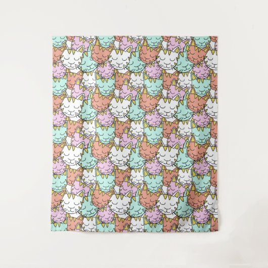 Sleepy Cats Mustertapestes Wandteppich (Vorderseite)