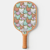 Sleepy Cats Pattern individuelle Name Pickleball Schläger (Rückseite)