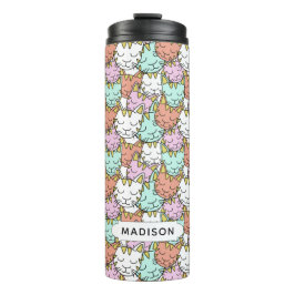 Sleepy Cats Pattern individuelle Name tumbler Thermosbecher
