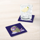 Sleepy Chameleon Coaster – Cozy & Whimsical Drink  Rechteckiger Pappuntersetzer (Vor Ort)