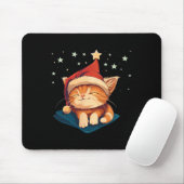 Sleepy Christmas Cat Mousepad (Mit Mouse)