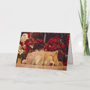 Sleepy Christmas Corgi Feiertagskarte