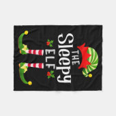 Sleepy Christmas Elf Matching Pajama X-mas Party Fleecedecke (Vorderseite (Horizontal))