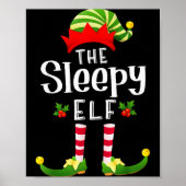 Sleepy Christmas Elf Matching Pajama X-mas Party Poster (Vorne)
