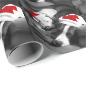 Sleepy Christmas Pitbull Puppies Süßes Santa Geschenkpapier (Rolleneckpunkt)