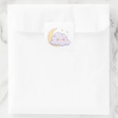 Sleepy Cloud – Dreamy Kawaii Magic Quadratischer Aufkleber (Tasche)