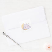 Sleepy Cloud – Dreamy Kawaii Magic Quadratischer Aufkleber (Umschlag)