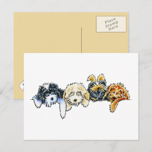 Sleepy Cockapoos Postkarte (Vorne/Hinten)