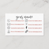 Sleepy Derset Boho Business Card Visitenkarte (Rückseite)