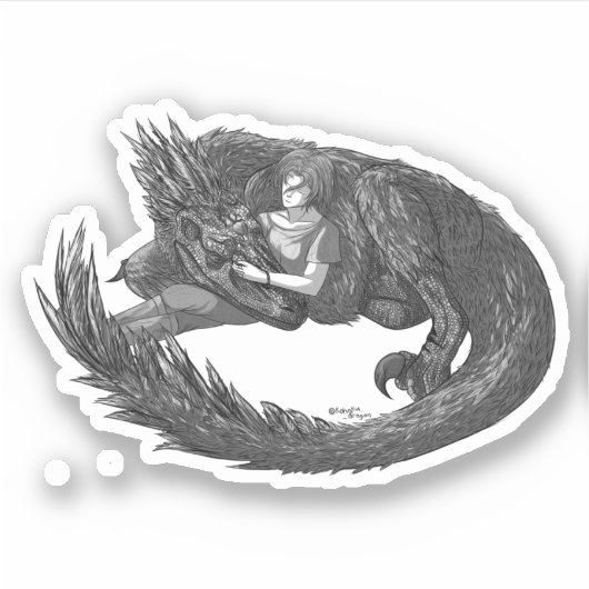 Sleepy Dinosaur Aufkleber (Vorderseite)