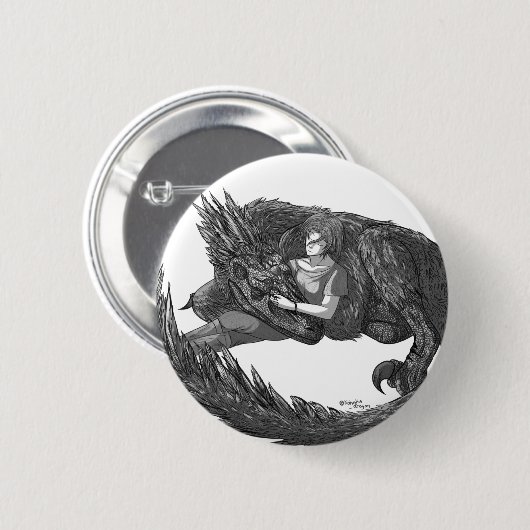 Sleepy Dinosaur Button (Vorne & Hinten)