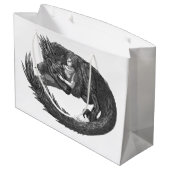 Sleepy Dinosaur Große Geschenktüte (Rückseite Schrägansicht)
