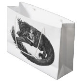 Sleepy Dinosaur Große Geschenktüte (Vorderseite Schrägansicht)