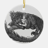 Sleepy Dinosaur Keramik Ornament (Vorne)
