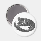 Sleepy Dinosaur Magnet (Vorderseite/Rückseite)