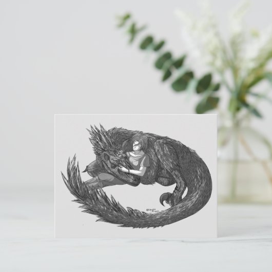 Sleepy Dinosaur Postkarte (Stehend Vorderseite)