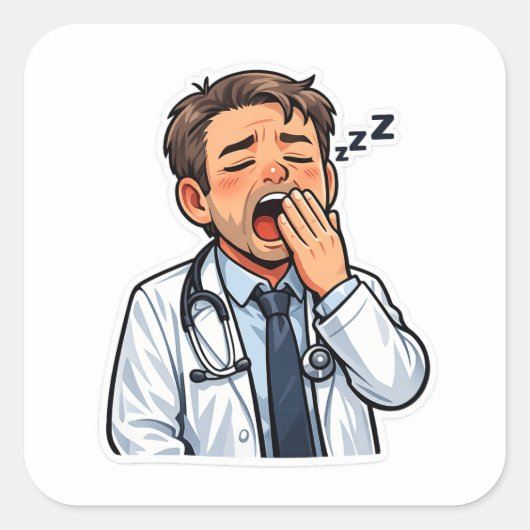 Sleepy Doctor On Duty Sticker (Vorderseite)
