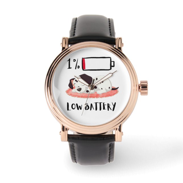 Sleepy Dog Design Armbanduhr (Vorderseite)