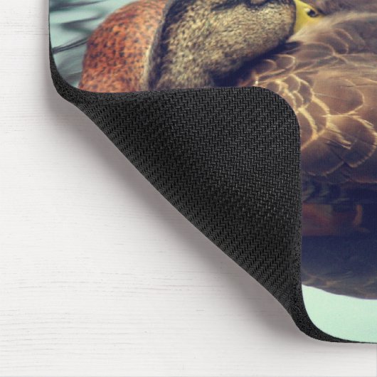 Sleepy Duck Need Coffee Funny Mousepad (Ecke)