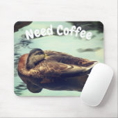 Sleepy Duck Need Coffee Funny Mousepad (Mit Mouse)