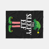 Sleepy Elf Matching Family Group Weihnachts-Party Fleecedecke (Vorderseite (Horizontal))