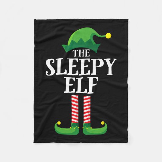 Sleepy Elf Matching Family Group Weihnachts-Party Fleecedecke (Vorderseite)