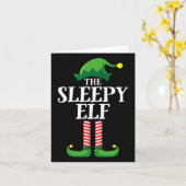 Sleepy Elf Matching Family Group Weihnachts-Party Karte (Gelbe Blume)
