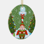 Sleepy Elf Weihnachtsfeier Keramik Ornament (Rechts)
