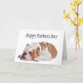 Sleepy English Bulldog Vatertag Karte (Gelbe Blume)