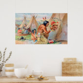 Sleepy Eye Mehl Anzeige mit Amerikanischen Ureinwo Poster (Küche)