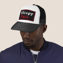 Sleepy Face: Black - Sun Brim - Trucker Hat Truckerkappe
