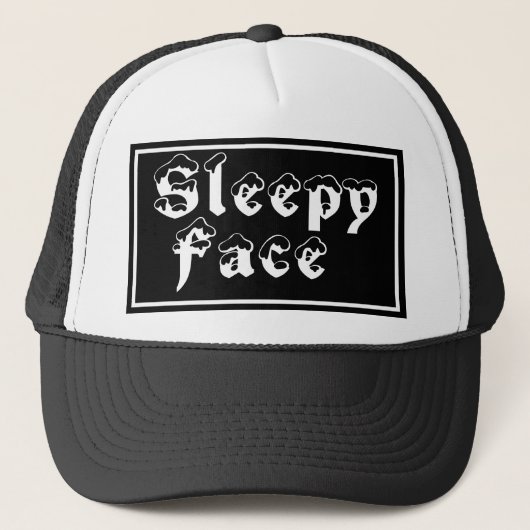 Sleepy Face: Black - Sun Brim - Trucker Hat Truckerkappe (Vorderseite)