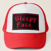 Sleepy Face: Custom Trucker Hat Truckerkappe (Vorderseite)