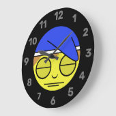 Sleepy Face Emoji II Large Clock Große Wanduhr (Winkel)