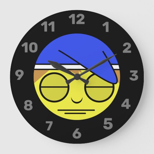 Sleepy Face Emoji II Large Clock Große Wanduhr (Vorderseite)