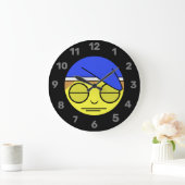 Sleepy Face Emoji II Large Clock Große Wanduhr (Zuhause)