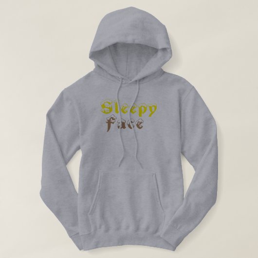 Sleepy Face: Grau - Hooded Sweatshirt (Design vorne)