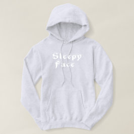 Sleepy Face: Gray - Basic Hooded Sweatshirt
