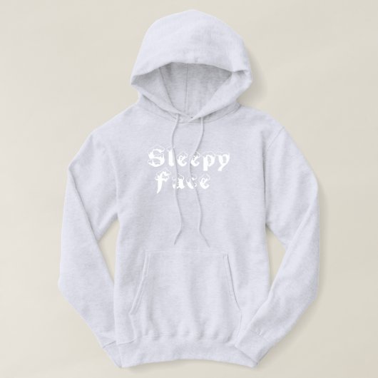 Sleepy Face: Gray - Basic Hooded Sweatshirt (Design vorne)