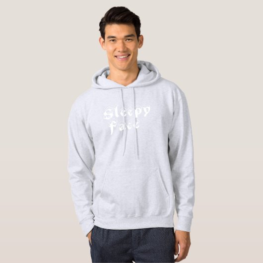 Sleepy Face: Gray - Basic Hooded Sweatshirt (Vorne ganz)