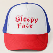 Sleepy Face: Red, White & Blue - Trucker Hat Truckerkappe (Vorderseite)