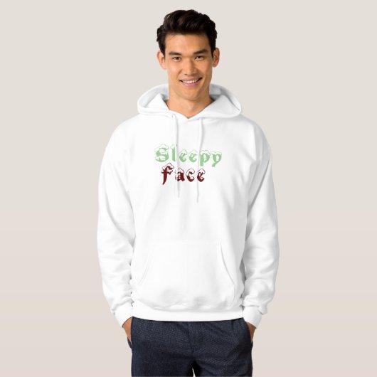 Sleepy Face: Weiß - Hooded Sweatshirt (Vorne ganz)