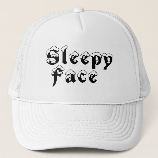 Sleepy Face: Weiß - Sun Brim - Trucker Hat Truckerkappe (Vorderseite)